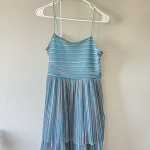 Striped Blue and Purple Shimmer Dress